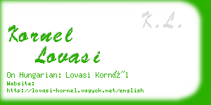 kornel lovasi business card